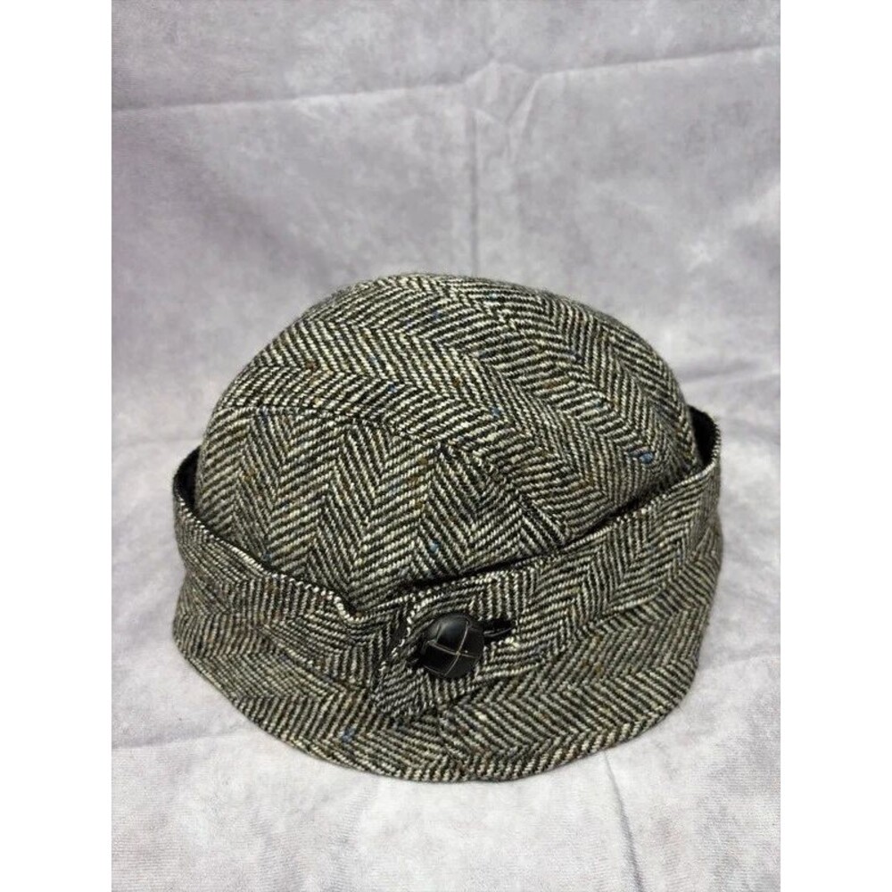 GAP 1998 Wool Blend Cloche Hat Flapper Cottagecore Whimsygoth Gray Tweed Y2K